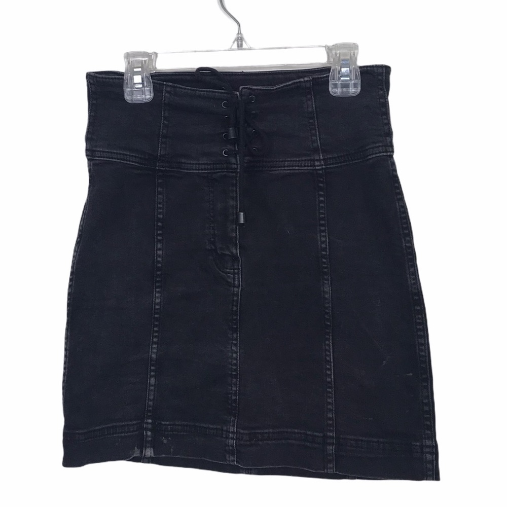 Free People Black Modern Femme Corset Mini Skirt